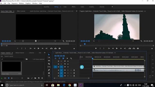 Adobe Premiere Pro CC - Basic Editing for Beginners #PART1  | IN Hindi | English CC