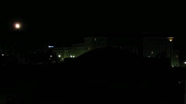 Temppeliaukio at night in May, a few days after full moon