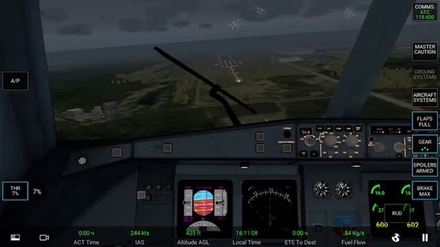 Посадка в Домодедово (UUDD) на A330 , Landing in Domodedovo (UUDD) on A330.