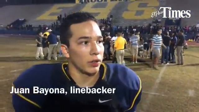 Eastwood LB Juan Bayona talks about the team's win, 37-29, in triple overtime over Montwood, and hi