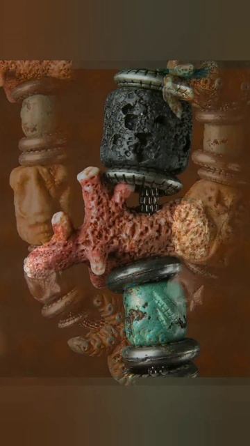 Бусы ручной работы "Морской коктейль '.