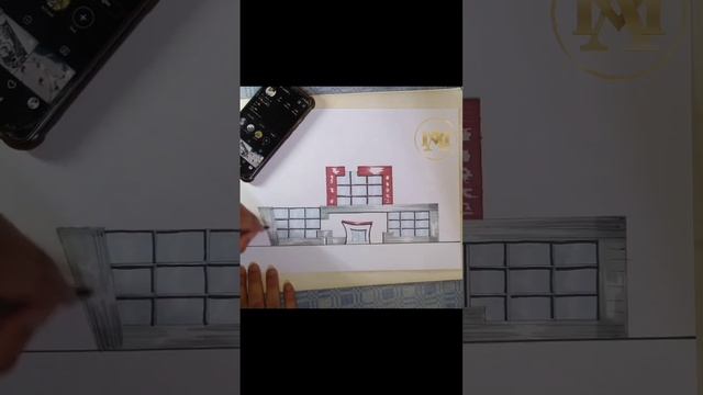إظهار واجهة معمارية بسيطة باستخدام ألوان الماركر.. إظهار معماريRendering a quick elevation