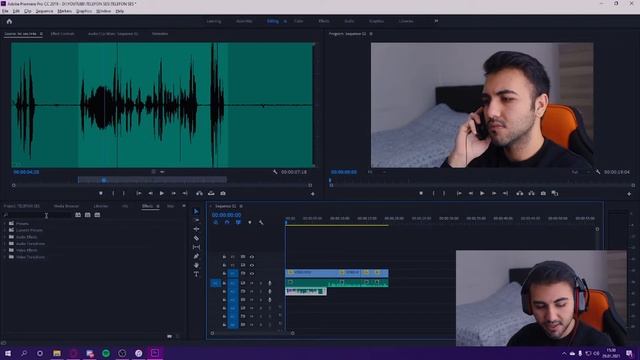 TELEFONLA KONUŞMA SES EFEKTİ NASIL YAPILIR | TELEFON SES EFEKTİ, GÜRÜLTÜ TEMİZLEME | PREMIERE PRO