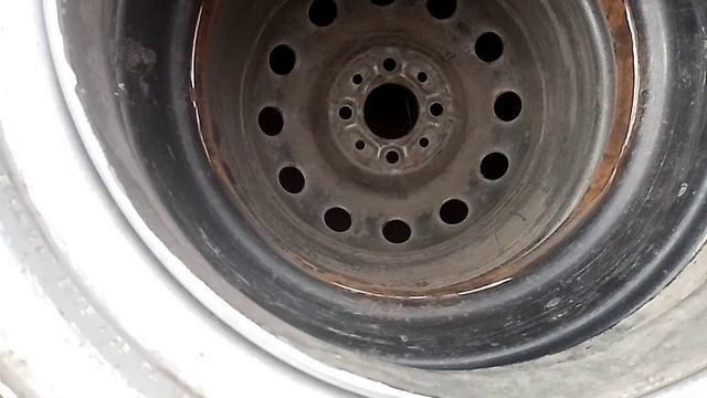 Печка под казан из колесных дисков.