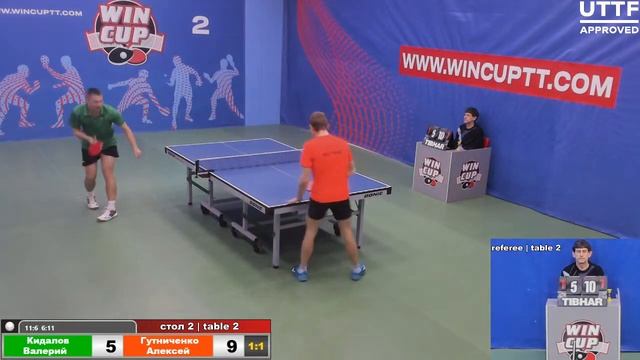 Кидалов Валерий 2-3 Гутниченко Алексей Турнир Восток 4 WIN CUP 22.03.2021. Прямой эфир Зал 2.