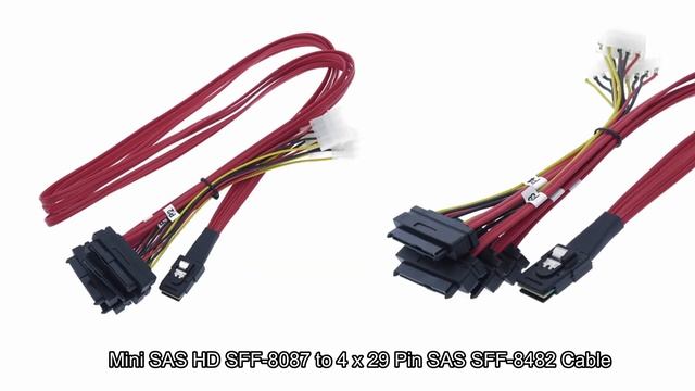 Starte Mini SAS SFF-8643 To 4x SFF-8482 With 4 Pin Power Cable