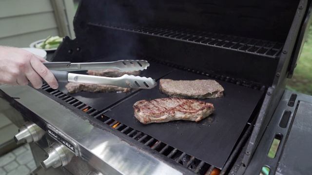 BBQ Grill Mat for Outdoor Grills by Kitchemy - 2022 Upgraded Model With Holes