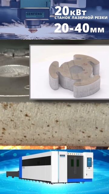 Резка металла на высокомощном лазерном станке Senfeng 20 кВт