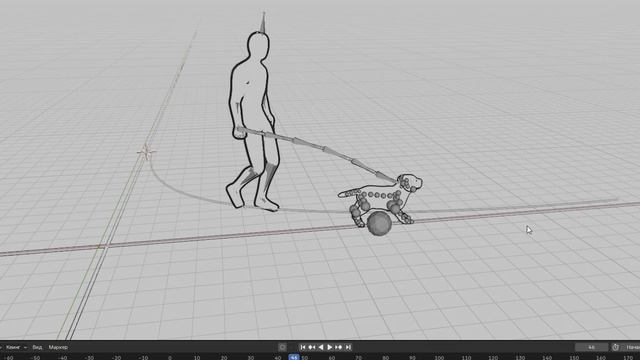 3D-модель задачи Лейбница о трактриссе. Проект