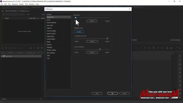 Adobe Premiere Pro CC | Basic Video Editing Training Tutorial | Brightness or Darken Interface