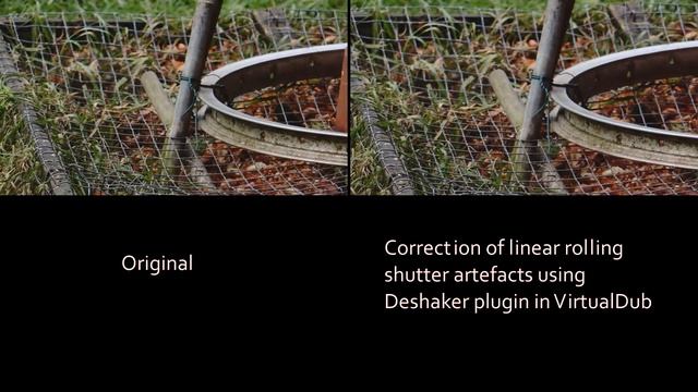 Rolling shutter correction using Deshaker