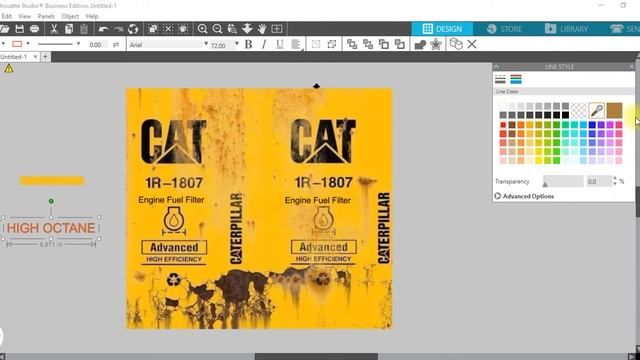 Modifying words in an image using Silhouette Studio