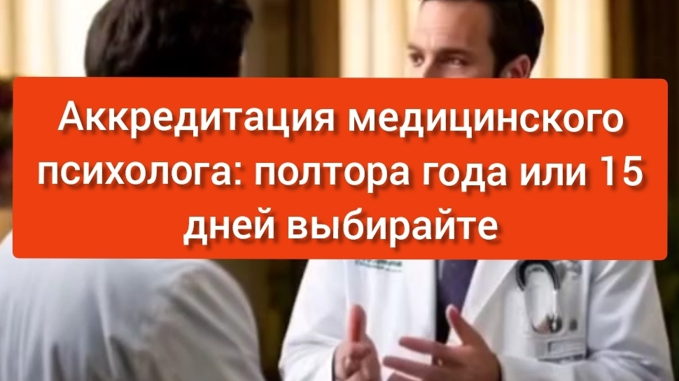 Аккредитация медицинского психолога: 1, 5 года или 15 дней выбирайте.