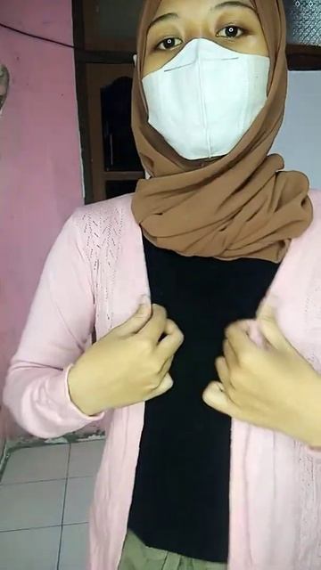 HIKOS 히잡 한국 스타일 Hijabers Korean Style  Cardigan Polos Brokat Lengan Panjang Warna Pink