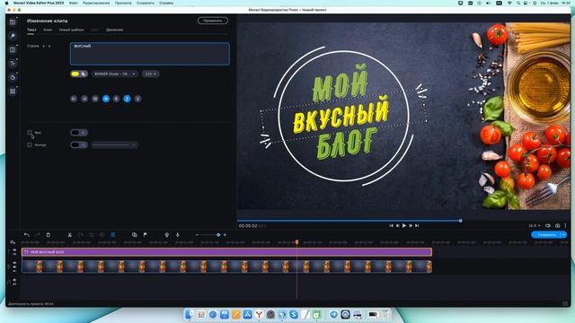Интро заставка для видео  в программе Movavi Video Editor
