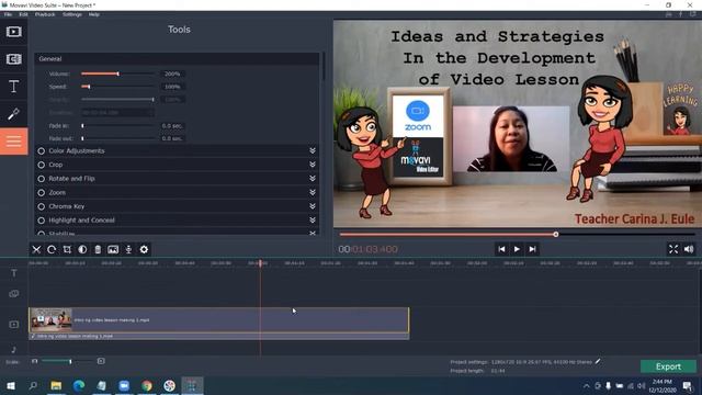 Ideas and Strategies in the Development of Video Lesson | Movavi Application | PART 2