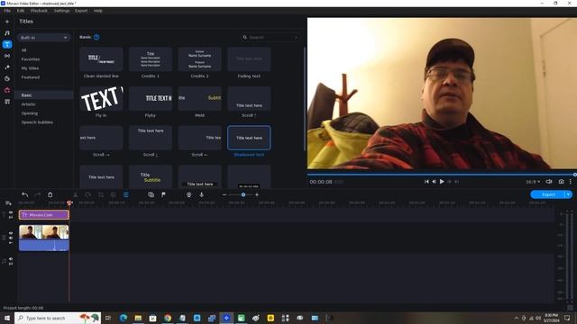 Add The Shadowed Text Title In Movavi Video Editor 2023