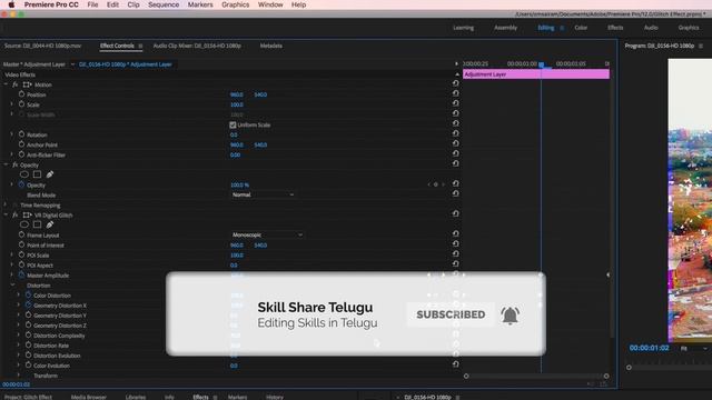 DIY Glitch Effect | Premiere Pro | Skill Share | Telugu
