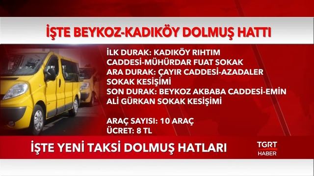 İstanbul'un Yeni Taksi Dolmuş Hatları