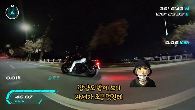 야간 벚꽃 라이딩