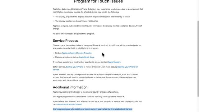 IPhone X Touch Issue And Free Of Cost Display Replacement Recall Or Quality Program By Apple