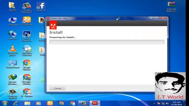 How to install  Adobe After Effects CS6  version life time VFX video editor installing basics.64 bi