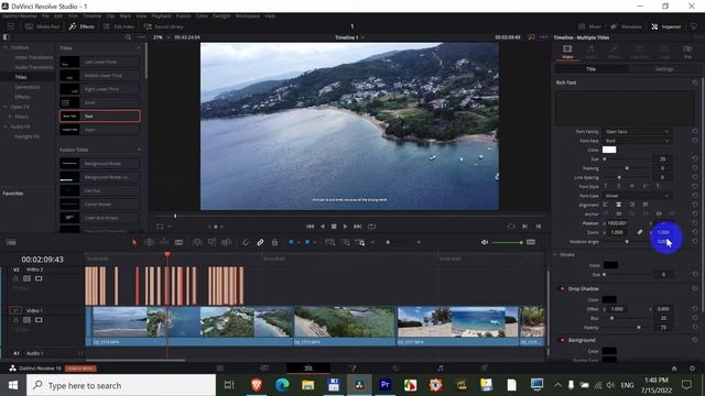 How to Modify Position, add Background of multiple Titles/Texts (DaVinci Resolve)