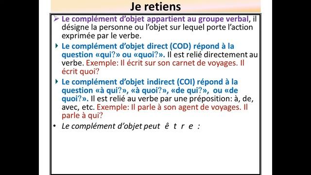 Grammaire : COD/ COI