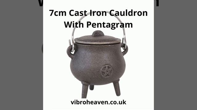 7cm Cast Iron Cauldron With Pentagram