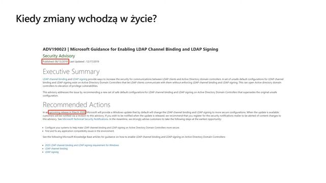 Zmiany w konfiguracji mechanizmów komunikacji LDAP