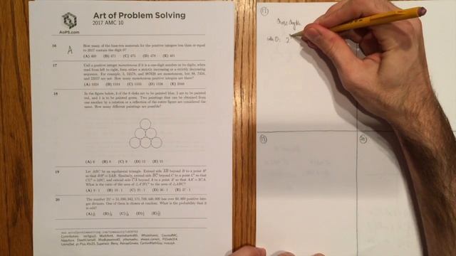 2017 AMC 10B Live Solve (#1-23 correct, solutions to #24-25 at end)