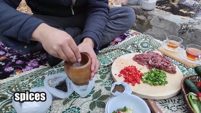 Жареное мясо - вкусный ужин на природе