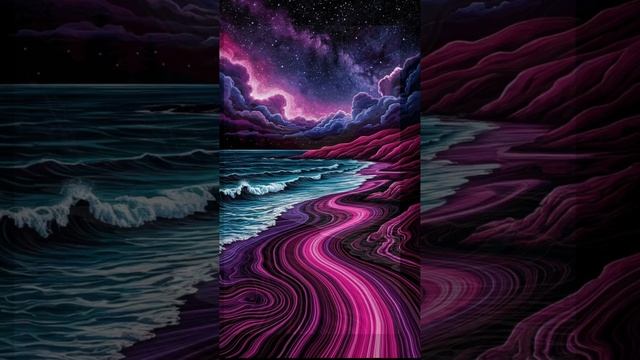 Ночной берег, ночное небо! Красота нашего мира!