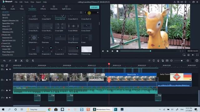 Filmora 9 Rolling Transition Effects