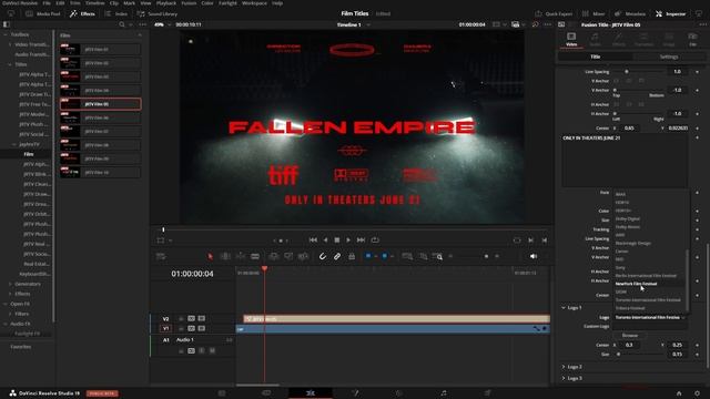 Film Titles #1 For DaVinci Resolve