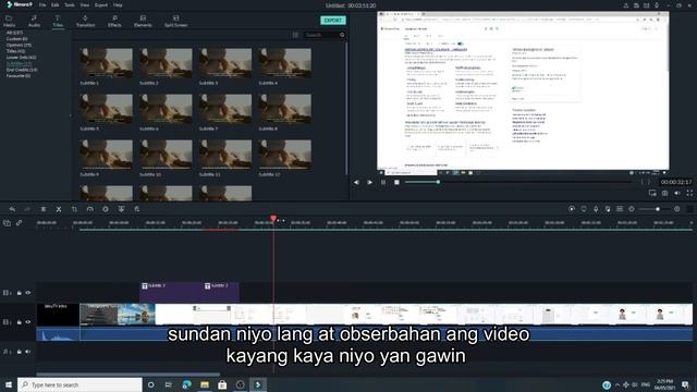Add subtitle with Filmora (tagalog sub)