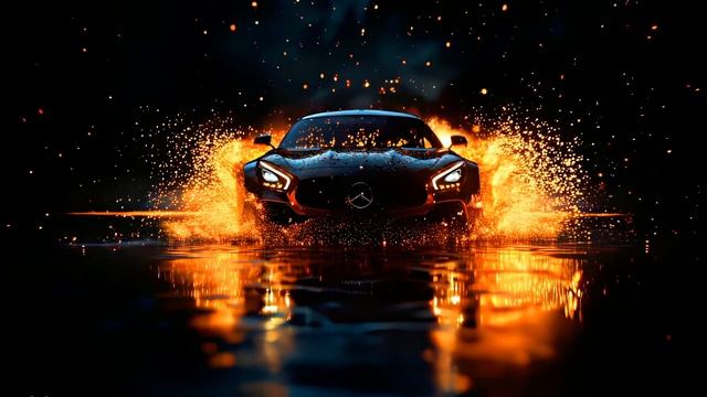 Мерс и Искры | Mercedes and Sparks of Fire - Живые Обои