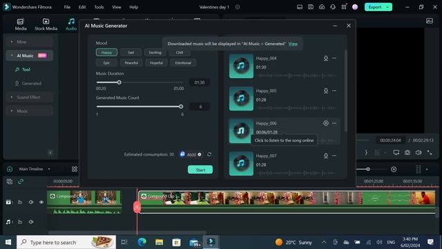 Creating the Perfect Valentine’s Day Vibes with Filmora 13’s AI Music Tool🎶❤️