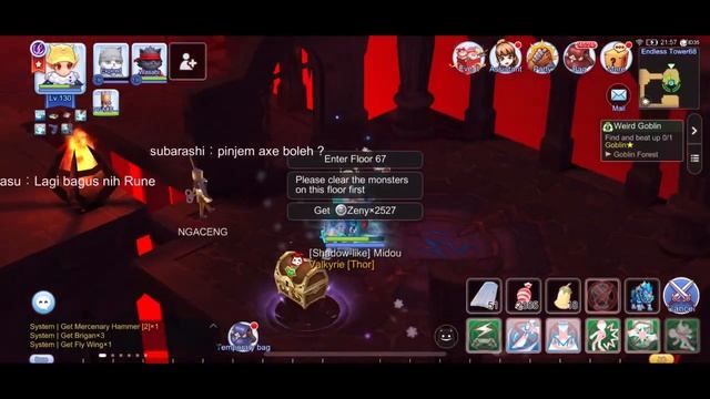 Ragnarok mobile : SHADOW CHASER SOLO ENDLESS TOWER FLOOR 1-100