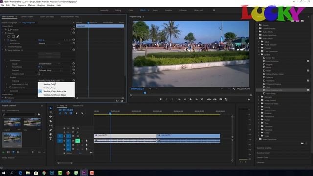 WARP STABILIZER | Cách khử rung,chống rung cho video trong premiere | LUCKY