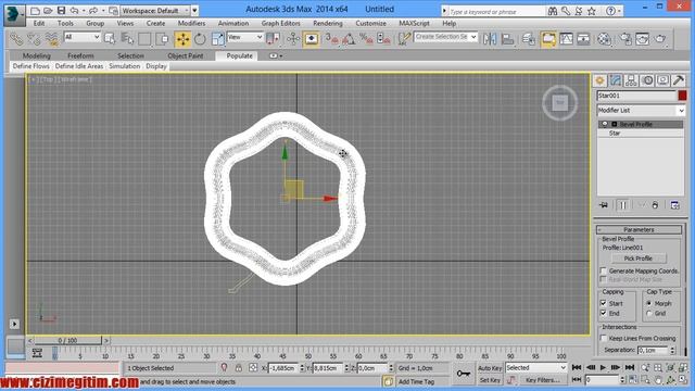 3ds Max bevel profile ve extrude modifier -10.bölüm 15. ders