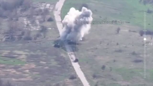 БТР М113 ВСУ наехал на установленные нашими военнослужащими мины.