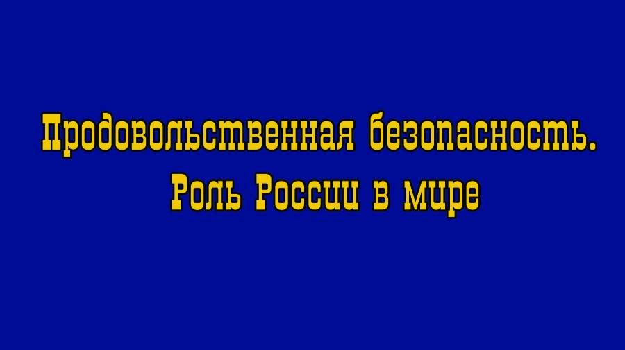Сессия №6. «Продовольственная безопасность. Роль России в мире» МЭФ 2025