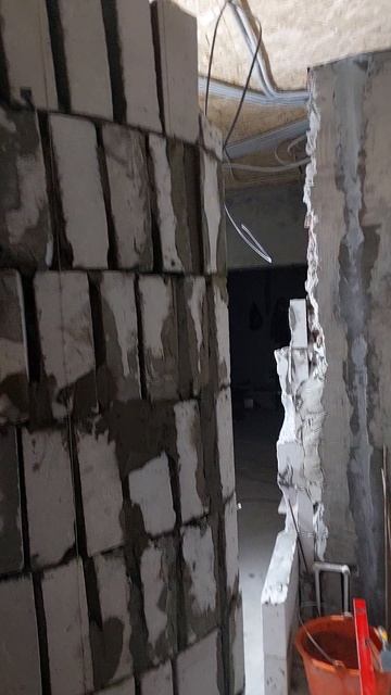 кладка перегородки газоблока полукругом