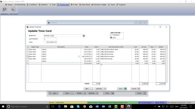 Bizprac: Downloading Mobile Time Cards