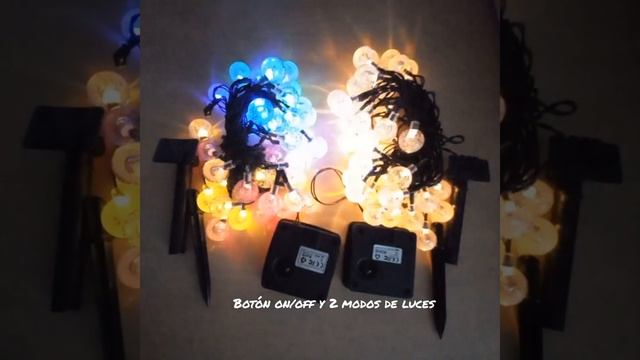 Guirnaldas de luces con panel solar