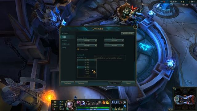 How to cap frame rate in league of legends