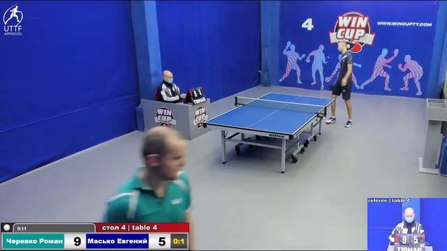 14:30 Черевко Роман 3-2 Масько Евгений   стол 4  ЮГ-3  24.01.22