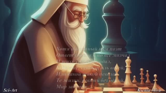 Философское стихотворение "Судьба" ("Десяток жизней, сотня горя") в живой картине