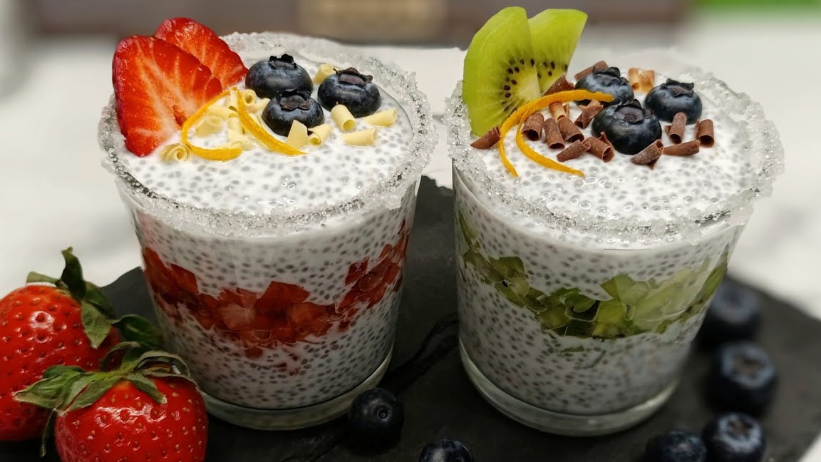 Полезный и вкусный Пудинг с семенами чиа без сахара. Подходит при диабете и ПП. Отличный перекус.